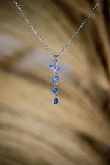 Herkimer Diamond & Australian Opal Pendant: Hand-Textured Sterling Silver
