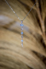 Australian Opal Zircon Pendant: Sterling Silver Aquamarine Moonstone Jewelry