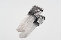 Lemurian Quartz Point Pendant: Oxidized Sterling Silver, Crown Chakra Necklace