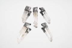 Nepal Inclusion Quartz Stack Pendant 925 Sterling Silver Hammered Texture Meditation Talisman Jewelry