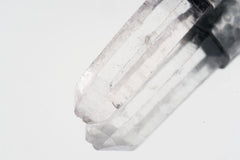 Lemurian Quartz Point Pendant: Oxidized Sterling Silver, Crown Chakra Necklace