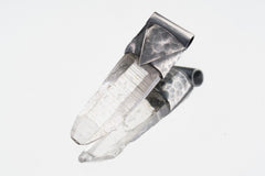 Lemurian Quartz Point Pendant: Oxidized Sterling Silver, Crown Chakra Necklace