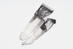 Lemurian Quartz Point Pendant: Oxidized Sterling Silver, Crown Chakra Necklace