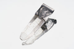 Lemurian Quartz Point Pendant: Oxidized Sterling Silver, Crown Chakra Necklace