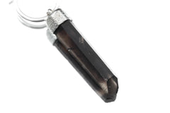 Smoky Citrine Phantom Hoop Earring: Sterling Silver Chakra Jewelry