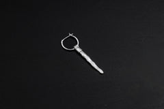 Sterling Silver Pearl Hoop Earring: Sand Textured, Crown Chakra Jewelry