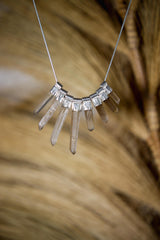 Smoky Citrine Quartz Pendant: Hammered Sterling Silver Snake Chain Necklace