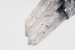 Lemurian Quartz Point Pendant: Oxidized Sterling Silver, Crown Chakra Necklace