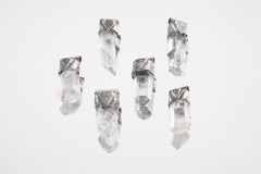 Lemurian Quartz Point Pendant: Oxidized Sterling Silver, Crown Chakra Necklace