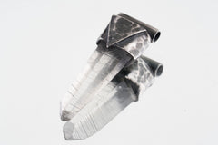 Lemurian Quartz Point Pendant: Oxidized Sterling Silver Crystal Necklace