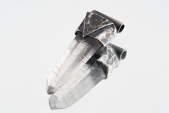 Lemurian Quartz Point Pendant: Oxidized Sterling Silver Crystal Necklace