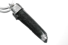 Himalayan Chlorite Quartz Hoop Earring: Sterling Silver Boho Chakra Jewelry