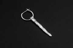 Sterling Silver Pearl Hoop Earring: Sand Textured, Crown Chakra Jewelry