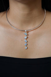 Australian Opal Sterling Silver Pendant: Zircon Accent, Organic Texture