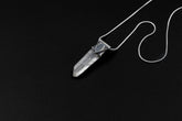 Lemurian Quartz Point Pendant: Oxidized Sterling Silver, Crown Chakra Necklace