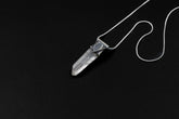 Lemurian Quartz Point Pendant: Oxidized Sterling Silver, Crown Chakra Necklace