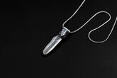 Lemurian Quartz Point Pendant: Oxidized Sterling Silver, Crown Chakra Necklace