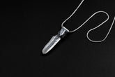 Lemurian Quartz Point Pendant: Oxidized Sterling Silver, Crown Chakra Necklace