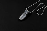 Lemurian Quartz Point Pendant: Oxidized Sterling Silver, Crown Chakra Necklace