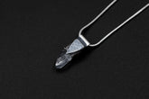 Lemurian Quartz Point Pendant: Oxidized Sterling Silver, Crown Chakra Necklace