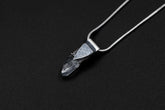 Lemurian Quartz Point Pendant: Oxidized Sterling Silver, Crown Chakra Necklace
