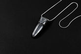 Lemurian Quartz Point Pendant: Oxidized Sterling Silver Crystal Necklace