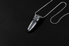 Lemurian Quartz Point Pendant: Oxidized Sterling Silver Crystal Necklace