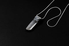 Lemurian Quartz Point Pendant: Oxidized Sterling Silver, Crown Chakra Necklace