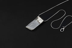 Selenite Slice Pendant: Textured Sterling Silver, Crown Chakra