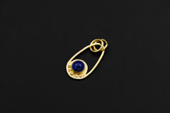 Lapis Lazuli Sun & Moon Pendant: Textured Sterling Silver, 18K Gold Plated