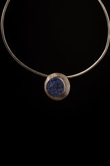 Lapis Lazuli Sterling Silver Shield Pendant: Artisan Third Eye Chakra Jewelry