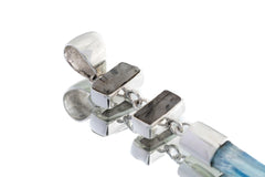 Black Rutile Quartz & Aqua Aura Sterling Silver Pendant: Scorpio Zodiac