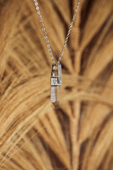 Lemurian Laser Quartz Pendant: Spinning Sterling Silver, Handmade Artisan Jewelry