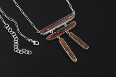 Red Kyanite Mica Pendant, 925 Sterling Silver Boho Necklace