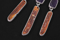Amethyst Red Kyanite Pendant 925 Sterling Silver Two Bail Necklace Oracle of Embers Crystal Jewelry Gift