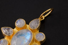 ethereal moonstone pendant reflecting rainbow light