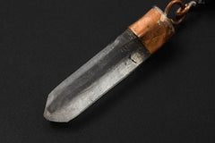 Copper Triangle Quartz Crystal Ornament: Boho Sacred Space Decor