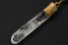 Brass Triangle Quartz Crystal Ornament - Geometric Boho Decor