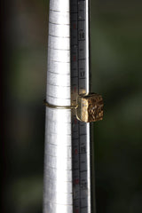 Australian Pyrite cube ring shown on a mandrel for size reference, listed as US size 7.5.