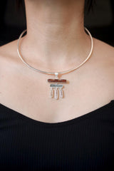 Raw Red Kyanite Aquamarine Pendant: Sterling Silver Healing Necklace