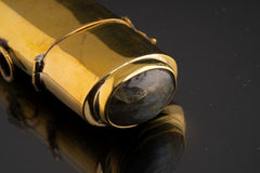 Labradorite Brass Bix Lighter Box Pendant, 9cm Talisman, Multifunctional Amulet, Protective Stone Jewelry, Metaphysical Gift for Him or Her