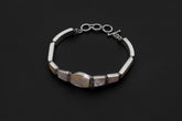 Mother of Pearl Bracelet, 925 Sterling Silver, Adjustable Length