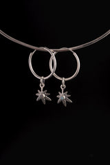 Opal Leaf 925 Sterling Silver Hoop Earrings: Convertible Pendant