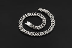 Handmade Solid Sterling Silver Cuban Link Necklace, Unisex Chain