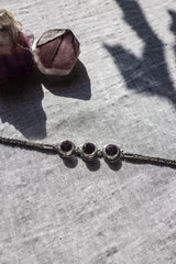 Handcrafted Amethyst Bracelet: Sterling Silver Byzantine Chain Jewelry