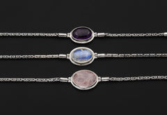 AAA Rose Quartz Bracelet Sterling Silver Byzantine Chain Oval Cabochon Pink Gemstone Heart Chakra Jewelry Gift
