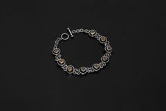 Faceted Citrine Gemstone Bracelet, Sterling Silver, Chakra Healing