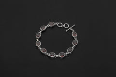 Faceted Garnet High Grade Bracelet Handmade Multi Gemstone Jewelry, Sterling Silver 925, Pisces, Root Chakra Healing Balance Gift