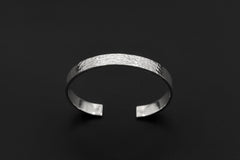 Solid Hammered Sterling Silver Cuff Bracelet, Handmade Unisex Bangle