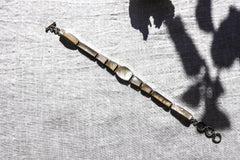 Ocean Energy Mother of Pearl Bracelet, 925 Sterling Silver Adjustable, Moonlight Shell Jewelry Gift, Heart Chakra Healing